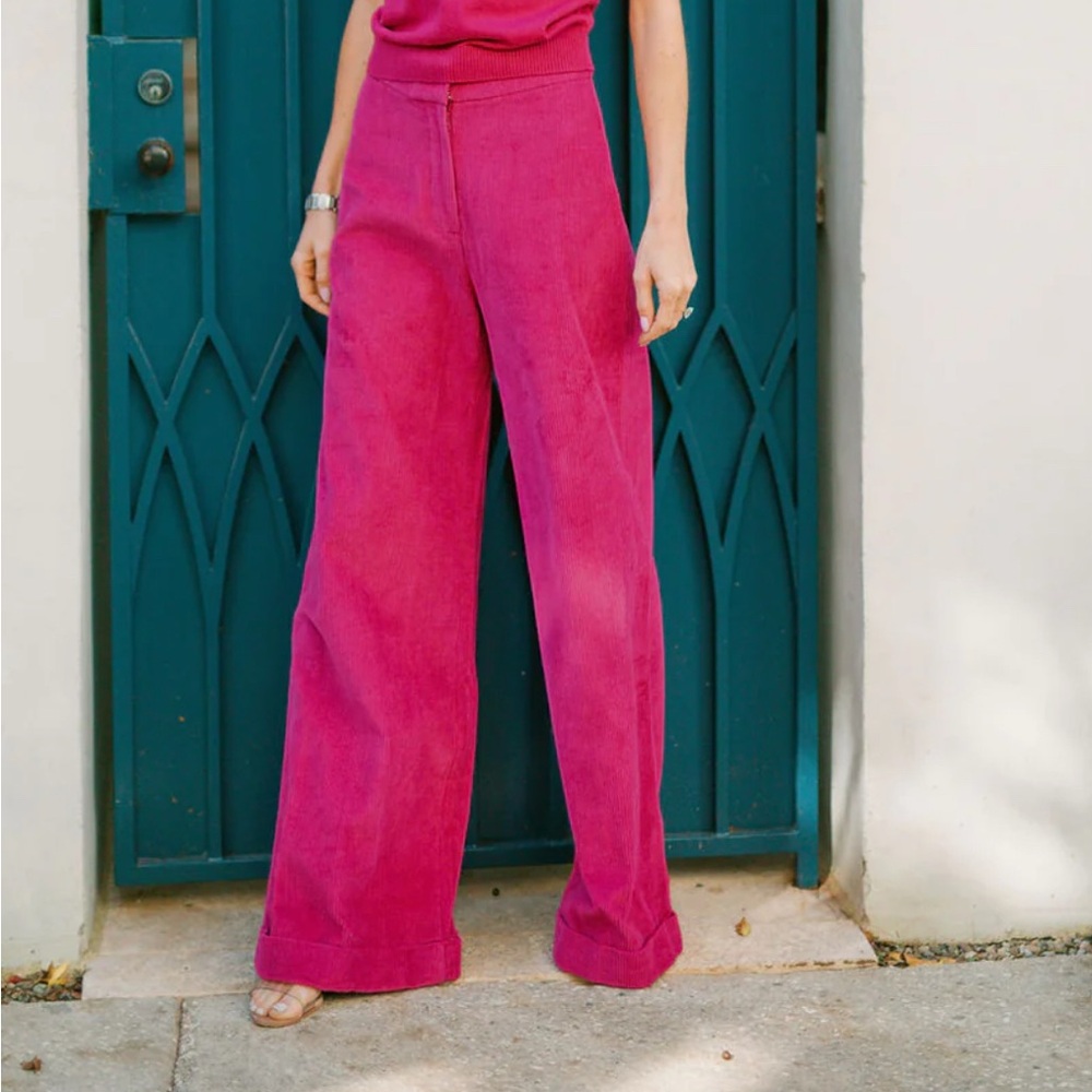 Julia Amory Julia Pant Cord Magenta M NWT